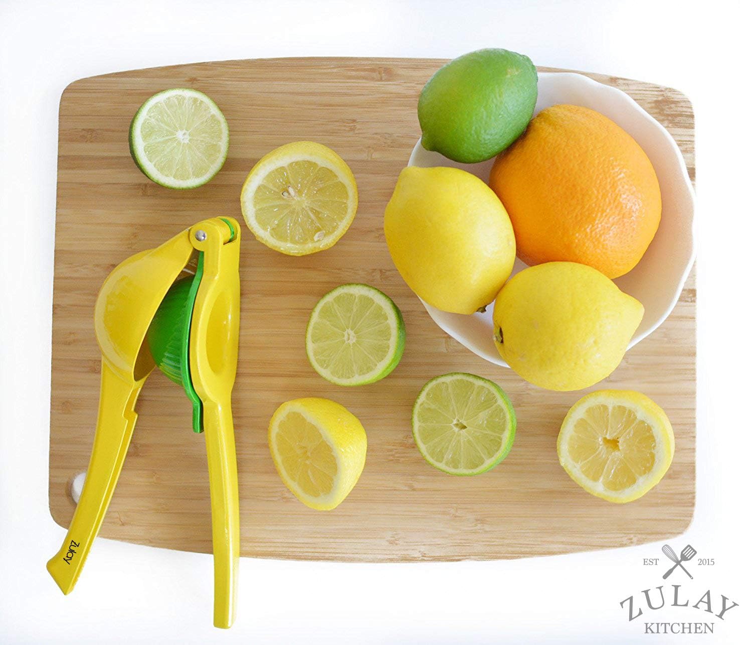 Top Rated Zulay Premium Quality Metal Lemon Lime Squeezer - Manual Citrus Press Juicer: Kitchen & Dining