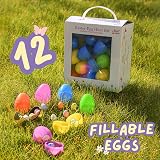 TRIXES 12PCS Empty Plastic Fillable Easter Eggs Large Size view 7