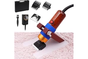 PAULOZYN Carpet Trimmer with Shearing Guide, Rug Tufting Carver Clippers, Tufting Rug Clippers Kits, Electric Speed Adjustable Low Noise for Clean Handmade Rug Keep Tufted Rug Surface Uniform, 200W