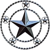 Metal Wall Star Home Decor - Heavy Duty Iron Metal Stars for Outdoor, Large Texas Rustic Vintage Stars, Farmhouse Barn Western Country Art for Kitchen, Bathroom or House Patio (Dark Bronze)