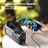 Mesqool 12000mAh Solar Hand Crank Emergency Radio AM FM SW USB Charger view 7