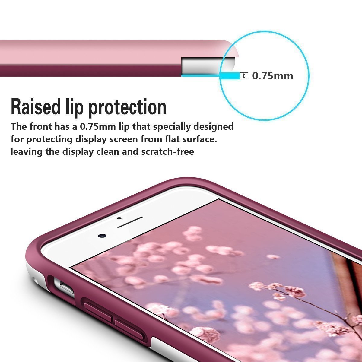 iPhone 6 Case LoHi Rubber Silicone Rugged Heavy Duty Protection Hybrid Cover Shock-Absorption Anti-Scratch Stylish Bumper Case for iPhone 6/6S Red