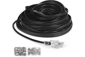 SQQHXX heat tape, Deicing Heating Cable,Pipe (Metal And Plastic) Freeze Protected Water Pipe Heating Cable, Self Regulating Temperature, with Mounting Buckle, 120V 8W/ft (140FT)