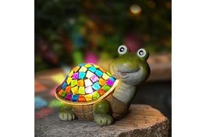 MININOVA Solar Mosaic Turtle Statues Outdoor Garden Decorations with Waterproof Mosaic Light Yard Lawn Porch Patio Home Ornaments Gifts for Women