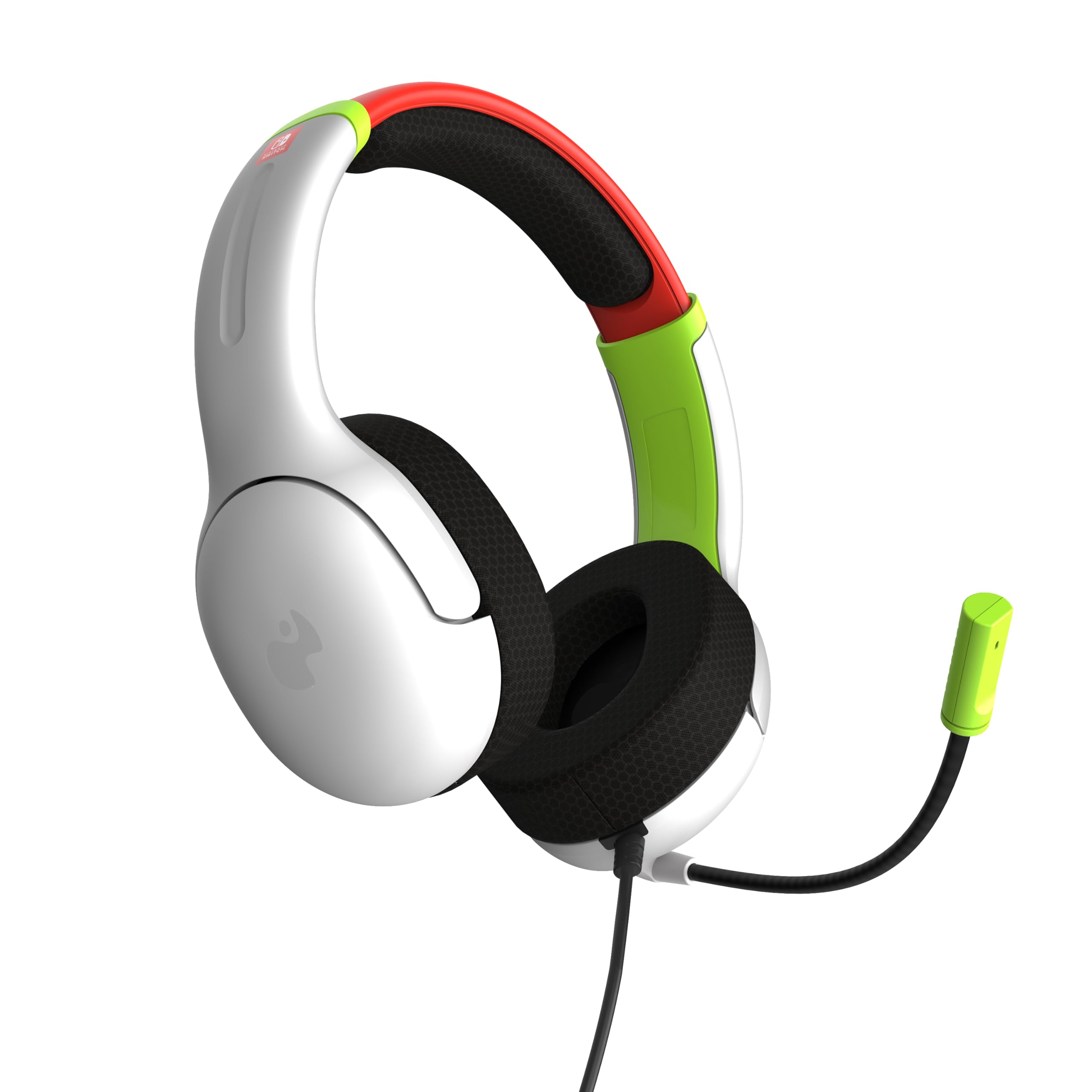 Photo 1 of PDP AIRLITE Wired Headset, Officially Licensed Nintendo Switch/Lite/OLED, Lightweight Durable Headphones, 3.5mm audio jack, Noise-canceling Flip-to-Mute Mic, Mario Kart Radiant Racers, White/Red/Green