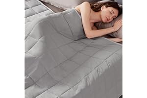 ANFIE Weighted Blanket Queen/King Size (80"x87" 20lbs),Ultra Soft and Cozy Cooling Weighted Blanket for Adult,Heavy Blanket with Machine Washable Soft Blanket, Stone Grey