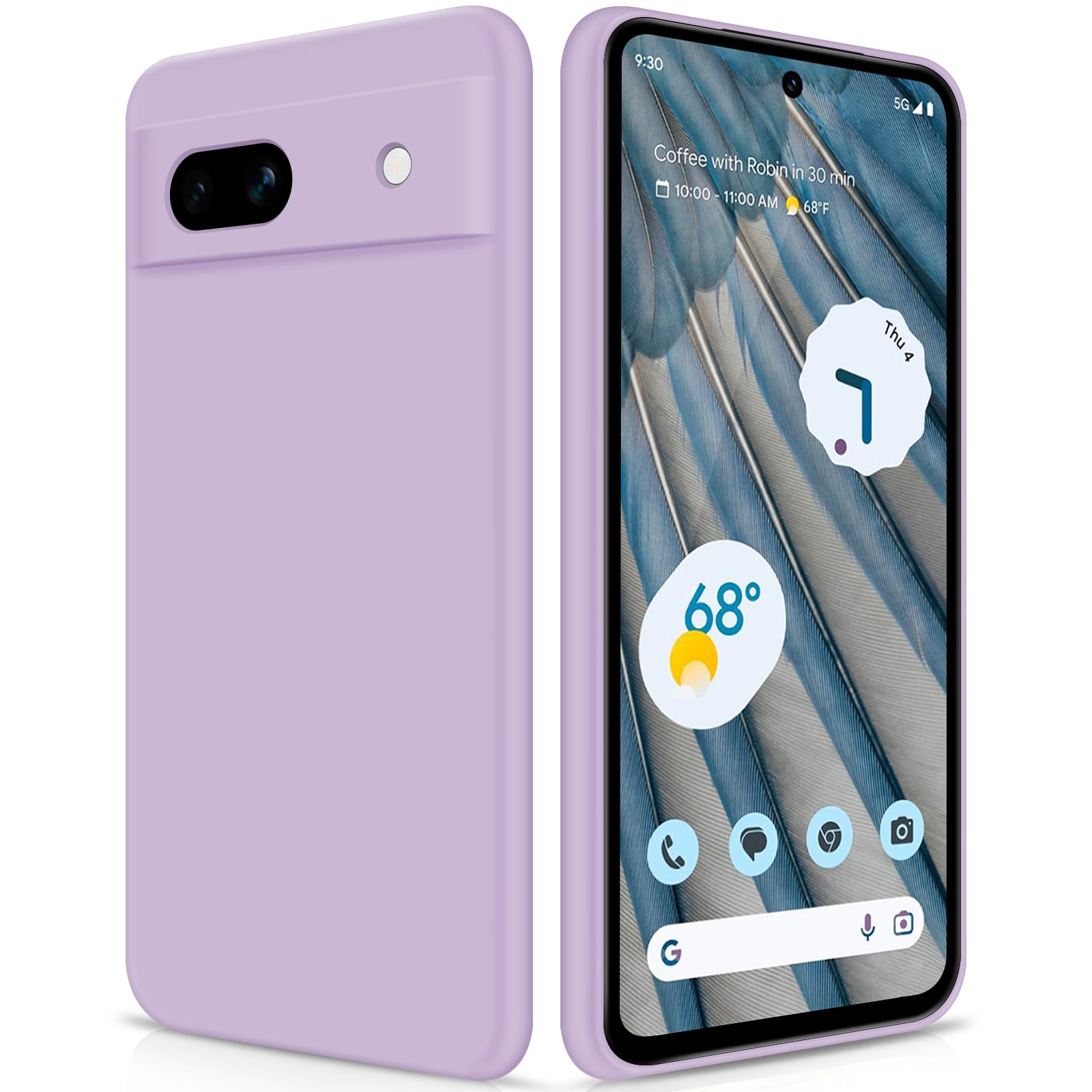 GiiYoon Case Compatible with Google Pixel 7A, Silky-Soft Touch Full-Body Protective Phone Silicone Case, Shockproof Cover with Microfiber Lining, Purple — image 1