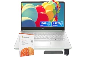 HP Stream 14" HD Business Laptop, Intel Processor N150, 16GB RAM, 1.12TB Storage (128GB UFS+1TB Docking Station Set), Intel G
