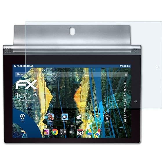 atFolix Schutzfolie kompatibel mit Lenovo Yoga Tablet 2-10 Panzerfolie, ultraklare und stoßdämpfende FX Folie (2X)