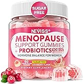 Sugar Free Menopause Supplement Gummies for Women, Menopause Probiotics (10 Billion CFU) Filled Gummy with Ashwagandha, Dong Quai & Black Cohosh for Hot Flashes, Night Sweats, Mood Swings, Gut Health