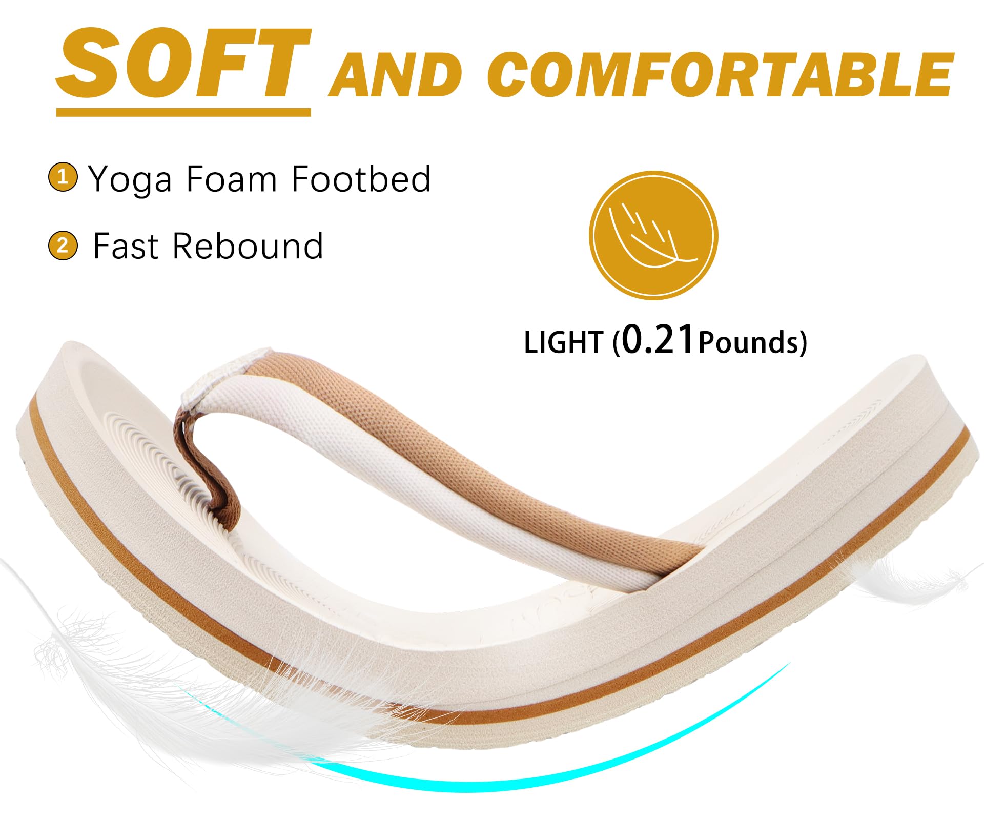 COFACE Damen Zehentrenner Sommer Flip Flops Frauen Bequem Mode Plateau Pantoffeln Sandalen Bade Strand Sport Zehentrenner rutschfest Gummifu ßbett EU38 weiß 6