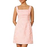 WOMLAYOUT Women's Jacquard Dress Embroidery Satin Short Prom Cocktail Gown Homecoming Dresses