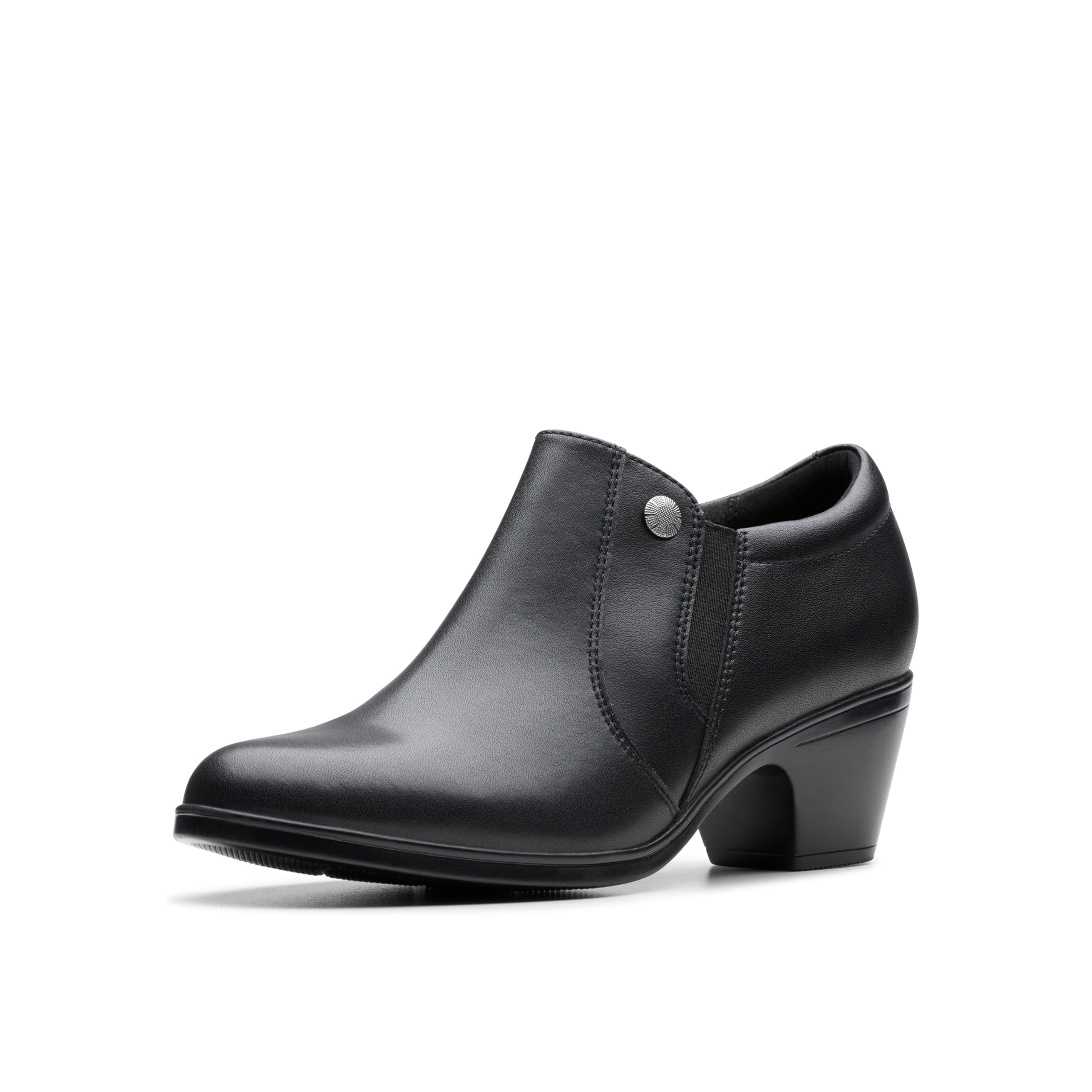 Clarks Collection Women’s Emily2 Reyna Ankle Boot, Black Leather, 8 M US