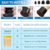 Ezprotekt Chair Leg Covers 0.75in Black 16pcs with Felt Bottom view 2
