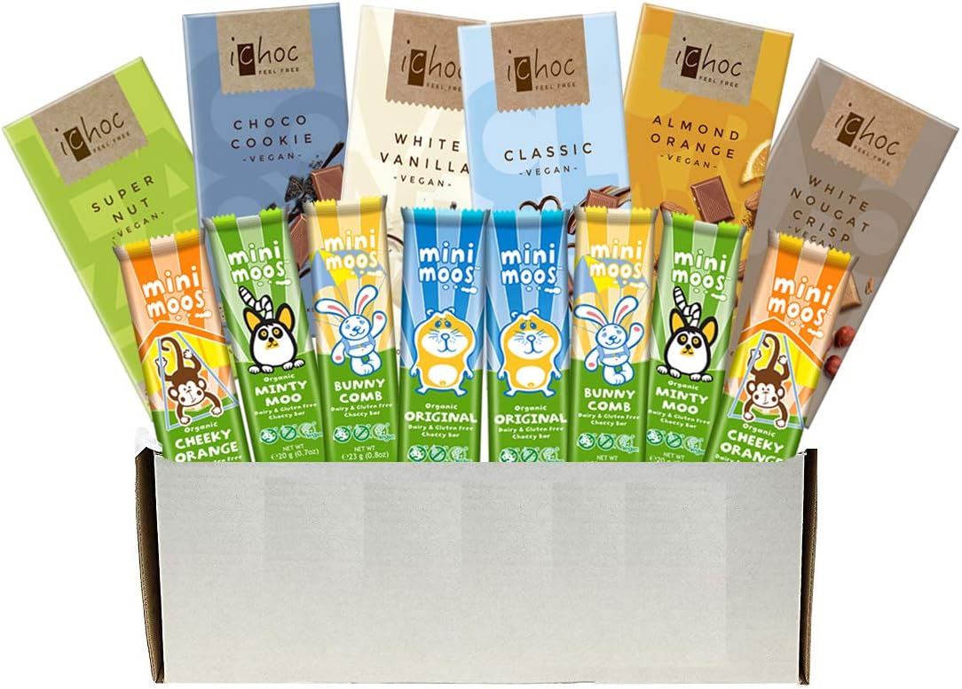 Ichoc Moo Free Ultimate Chocolate Selection Hamper Gift Box-Dairy Free Organic & Vegan