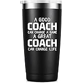 KIKERRO Best Soccer Coach Gifts for Men, Football, Softball, Swim, Basketball, Cheer - Funny Gift Idea for Appreciation, Christmas, Birthday, 20oz Insulated Coach Tumbler, Black