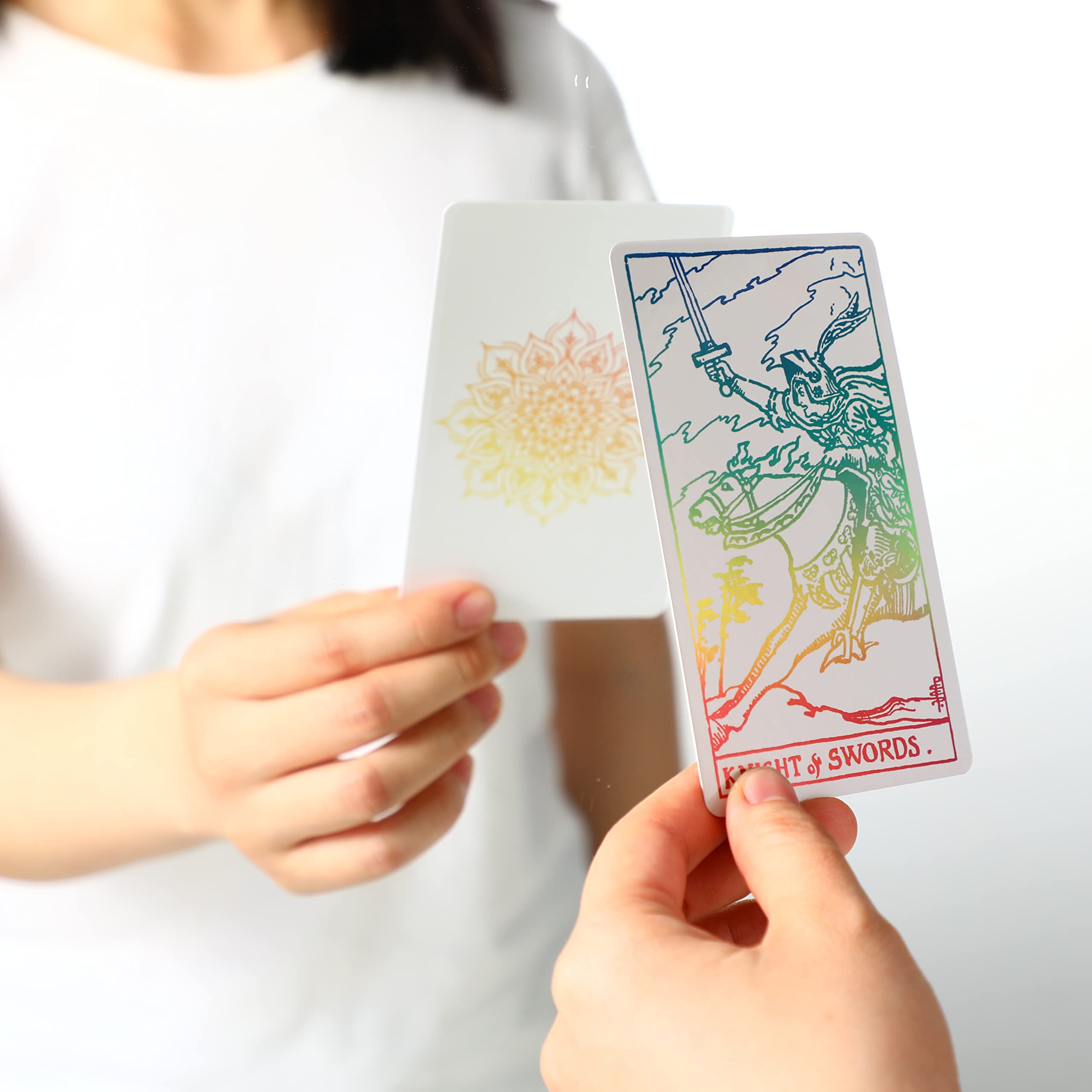 Sincerez Tarot Cards Deck with Guidebook for Beginners, Vintage Card Decks, Unique Fortune Telling Game (Holographic)