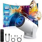 Wireless Mini Projector with WIFI 6 and Bluetooth, 4K 1080P Support Portable Projector 180&deg; Rotatable. 17"-130" Screen Video Projector. Compatible for Smartphone, Laptop, PC(Q5 mate)