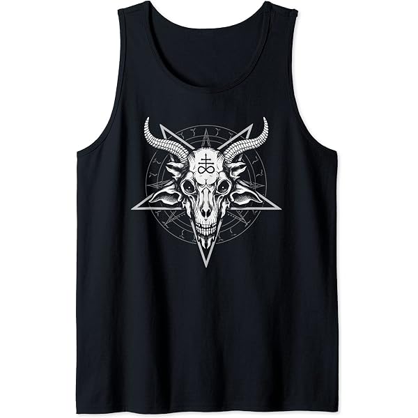 Amazon.com: Satanic Pentagram Occult Baphomet Goat Skull Leviathan
