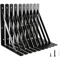 Heavy Duty Shelf Brackets 10 Inch - Triangle Wall Mounted Brackets Set Of 12