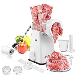 LHS Manual Meat Grinder with Stainless Steel Blades