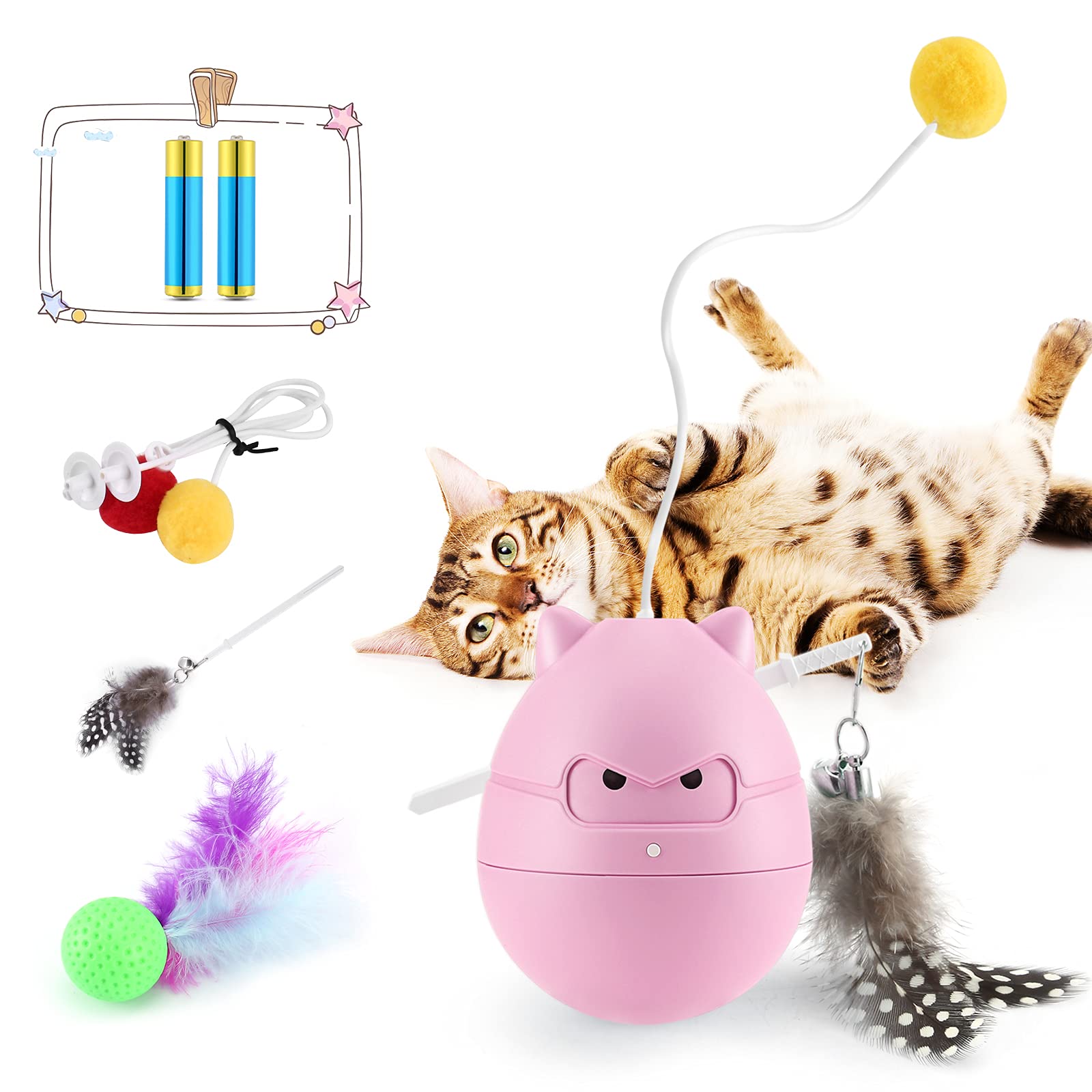 Heatigo 10 Pieces Bell Toy for Cats Colourful Plastic Hollow Jingle Bell Pounce Chase Rattle Ball Toy (Random Colours)