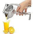Bar Juicer, Fruit Juice Handheld Press Squeezer With Seed Filter, Heavy Duty Aluminum Alloy Hand Manual Extractor for Single Citrus Orange Pomegranates Apple Fruit Lemon Lime (Silver)
