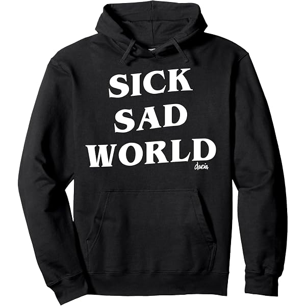 Amazon.com: Daria Sick Sad World Drippy Text Eye Logo Pullover