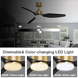 Hoenofly 48 Inch Smart Ceiling Fans with LED Lights