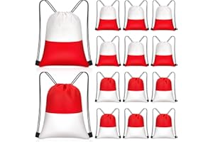 Yiyiring 30 Pcs Cartoon Animation Drawstring Bags Bulk Red Party Favors Candy Bag Birthday Decor for Kids Supplies(Red White Party)