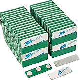 Magreen Magnets 120 Pack Strong Magnetic Name Badge Holders with Steel Back Plate, Name Tags/ID Badge Magnets, Fastener with 3M Adhesive on Front Plate,Strength Neodymium Magnets