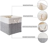 Mangata Canvas Storage Boxes 33x38x33cm Set of 4 Grey White Large Foldable view 5