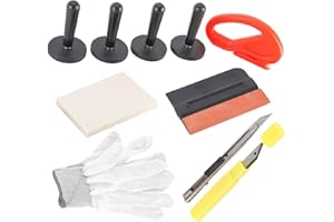 NovelBee Car Vinyl Film Wrap Tool Kit Window Tint Applicattion Tools with Felt Squeegee,Wool Squeegee,Magnet Holders,Vinyl Cutters,Retractable Knife and Blades