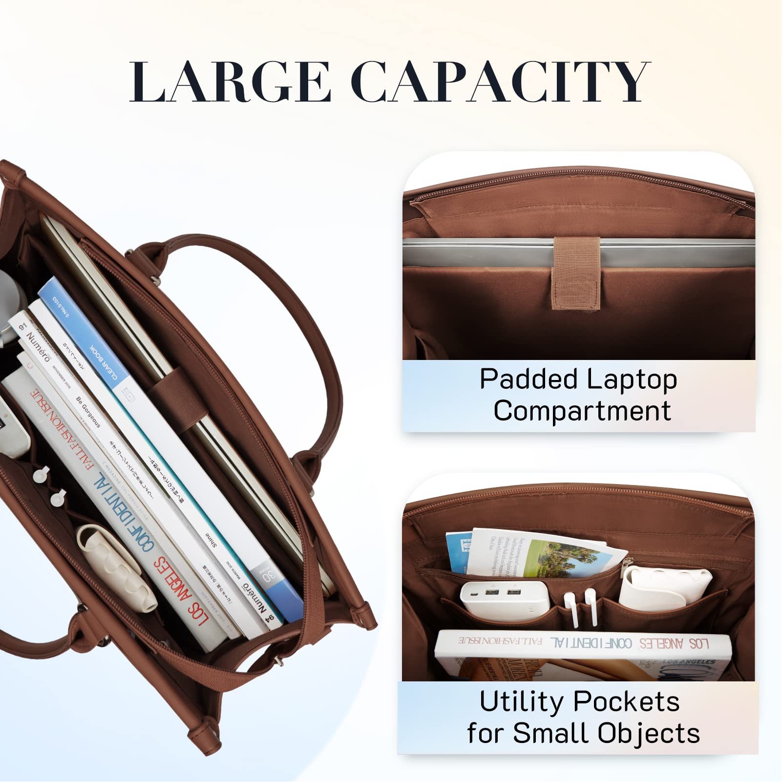 Missnine Laptop Tote Bag 15.6 inch Laptop Bag Stylish Briefcase for Women Work Shoulder Bags for Office, Travel