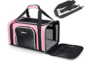 GOODIO Pet Carrier TSA Airline Approved,Suitable Outdoor Camping Cats and Dogs Pet Travel Carrier Foldable Soft Edge, Waterproof, SmallCat Carrier for Under 18 Pounds,5 Mesh Windows,3 Entrances