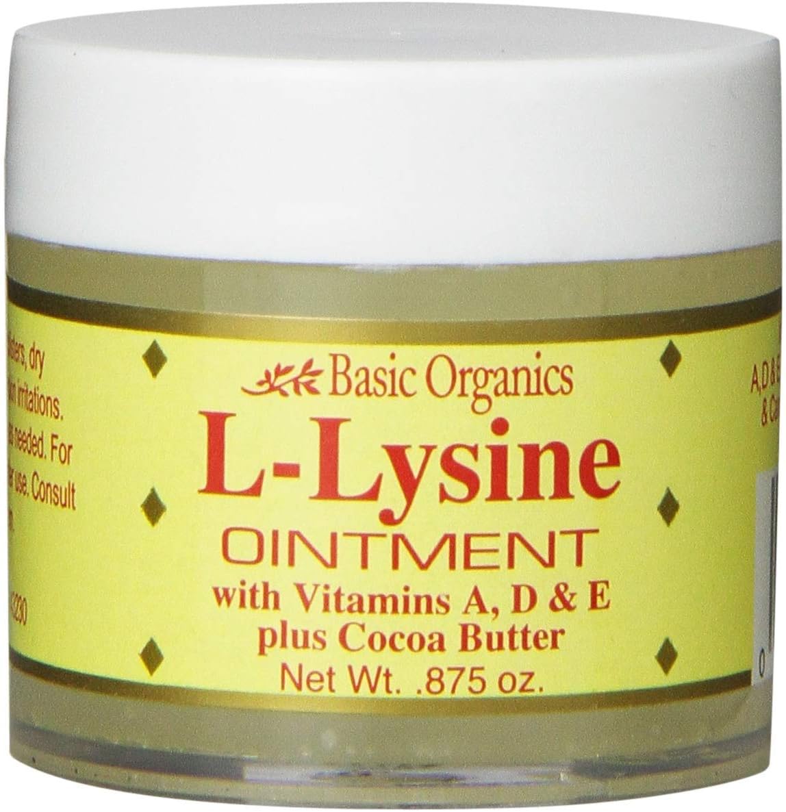 Basic Organics L-Lysine Lip Ointment, 0.875 oz: Health & Personal Care