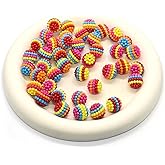 100PCS Bubblegum Chunky Beads, Rainbow Round Spacer Bead, Colorful Paved Berry Beads Bulk for Jewelry Making DIY Handicrafts Earrings Necklace Bracelet Pendants Accessories