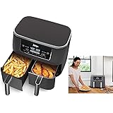 Ninja DZ100 Foodi 4-in-1, 8-qt., 2-Basket Air Fryer with DualZone Technology, DZ100 8-qt BLACK (Renewed)