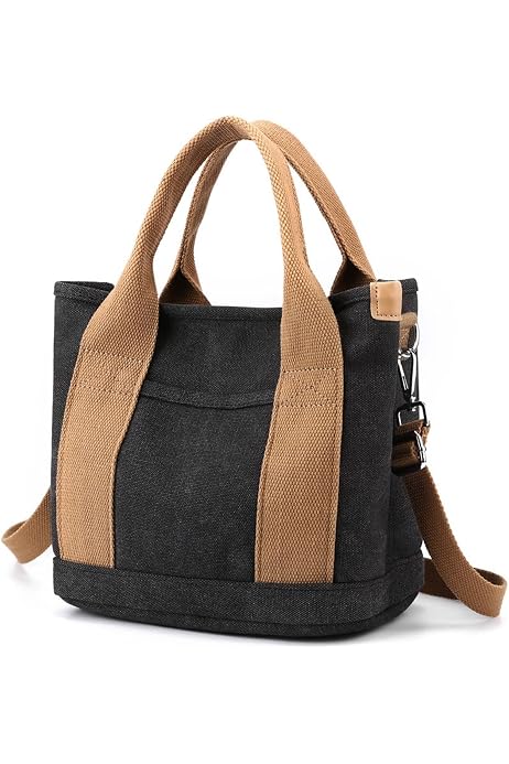 Sunshinejing Women's Canvas Shoulder Tote Bag – Large Retro Handbag With Multiple Pockets For Work & Travel - View #8