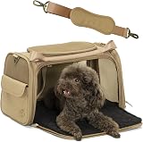 Petsfit Airline Approved Cat Carrier Lightweight Travel Bag Khaki view 9