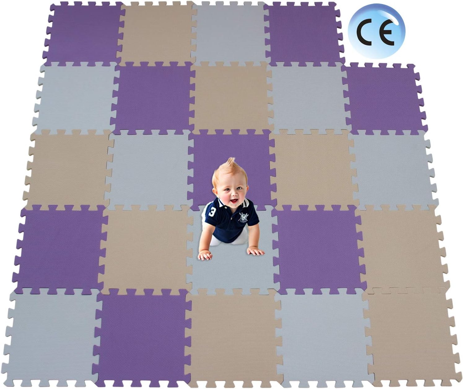Xmtmmd Tapis De Jeu Ensemble De Carreaux Avec Bords Pour Bebe Enfants Jouer En Mousse En Eva Souple Gym Jeu Au So Tapis De Sol Enfant Et Bebe En Mousse 24 Dalles