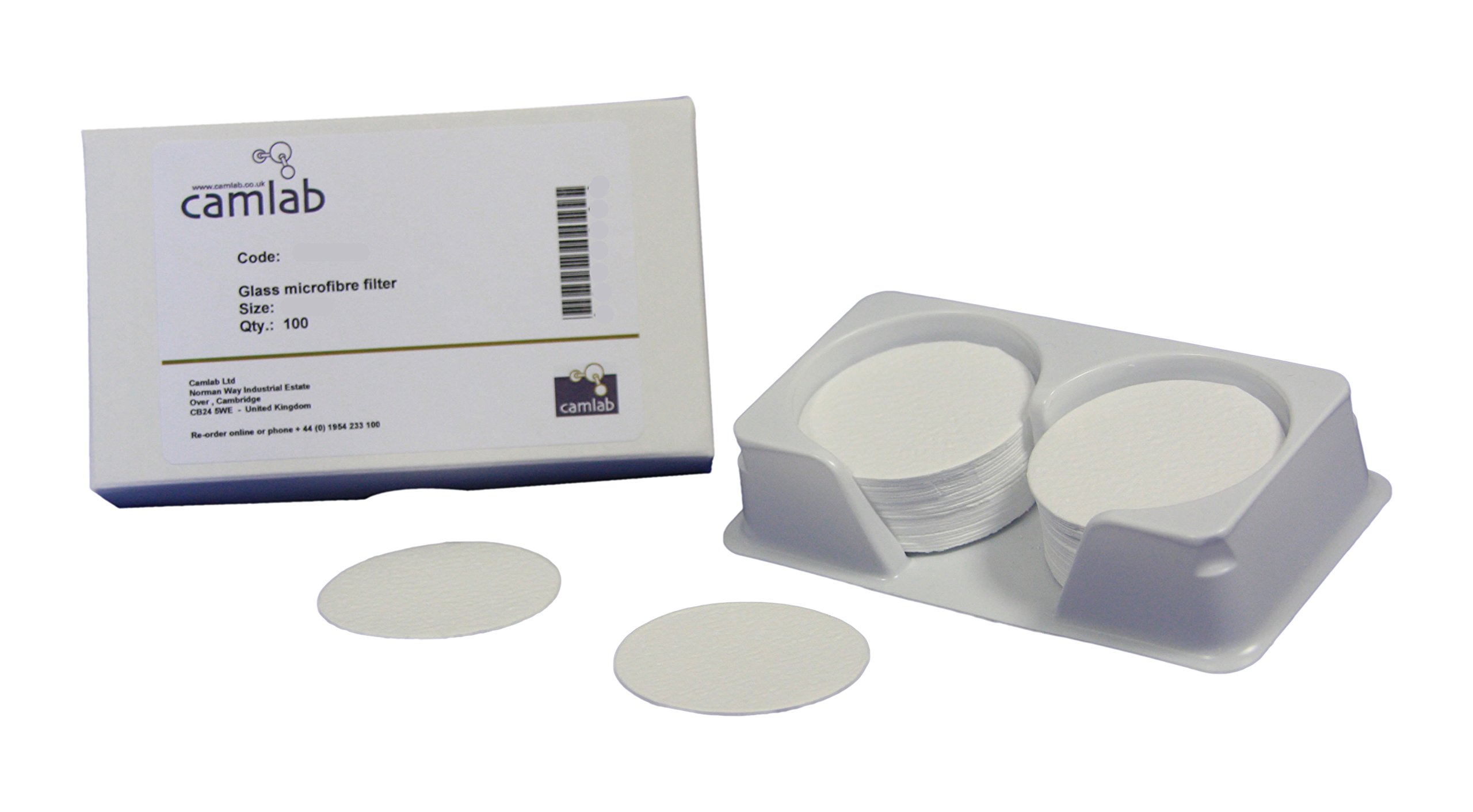 Camlab 1171235 Grade 261 Glass Microfiber Filter Paper, 1.2 µm, Diameter 150 mm (Pack of 100)