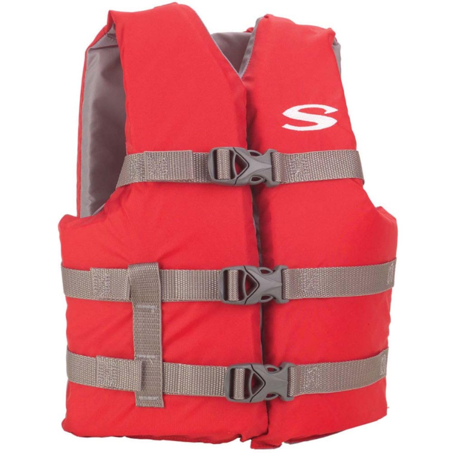 Stearns Kids Life Vest, USCG Approved Type III Life Jacket for Children 50 to 90 lbs, Youth PFD for Boating, Swimming, Watersports, Pool, Beach, & More, red