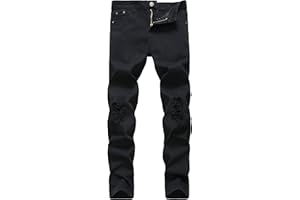 NEWSEE Boy's Skinny Fit Ripped Destroyed Distressed Stretch Denim Slim Jeans Pants