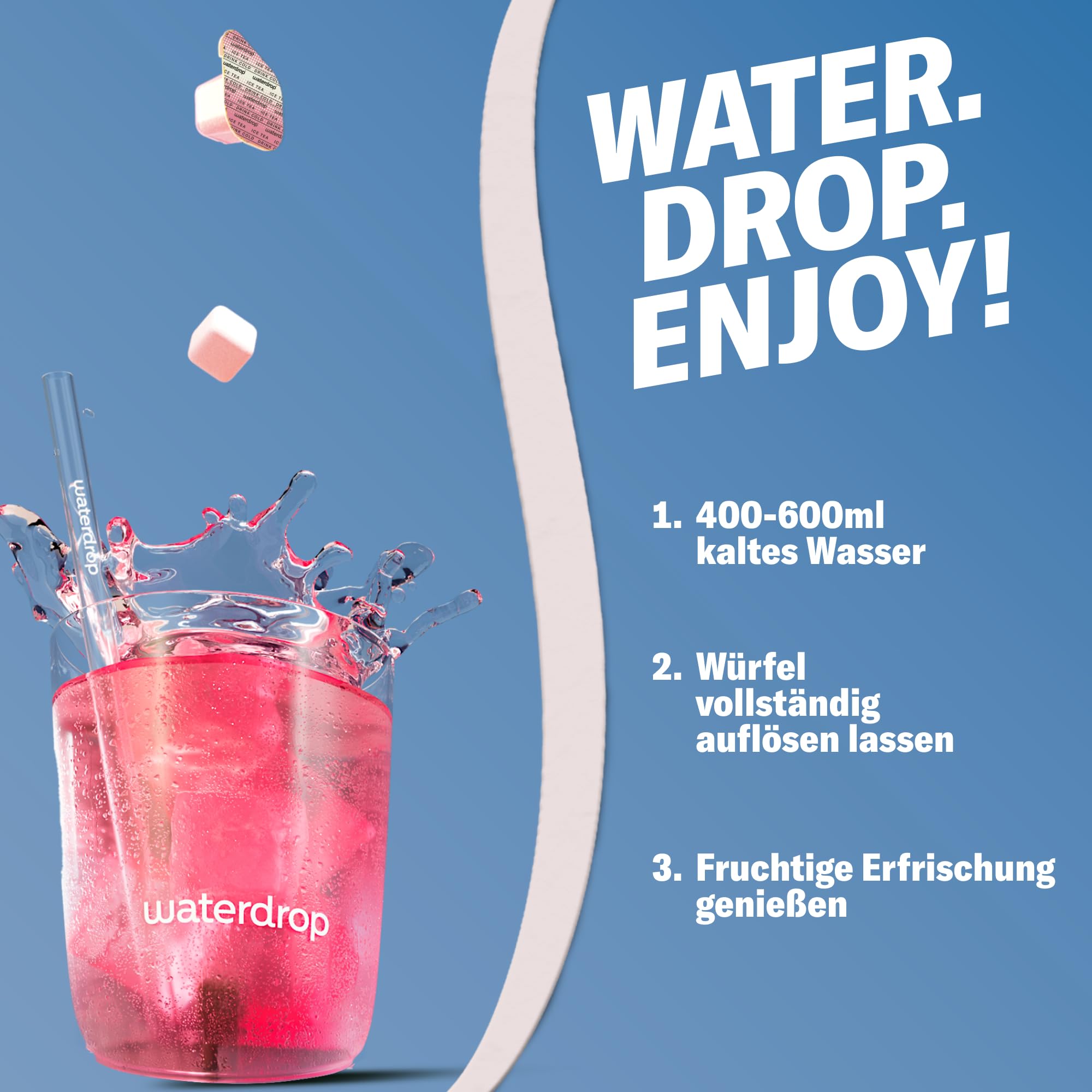 waterdrop® Eistee Mix - 36 Drops Pfirsich, Zitrone & Himbeere - zuckerfreier Durstlöscher & Alternative zu Sirup und Getränkepulver - Ice Tea mit Vitaminen & Schwarzem Tee für Wasser mit Geschmack 5