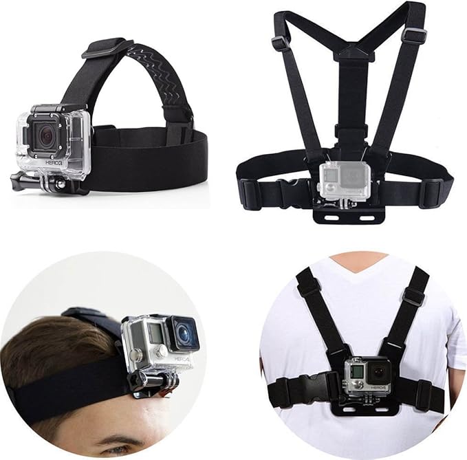 SUNMENCO Adjustable Camera Head Strap + Chest Mount Harness for Gopro