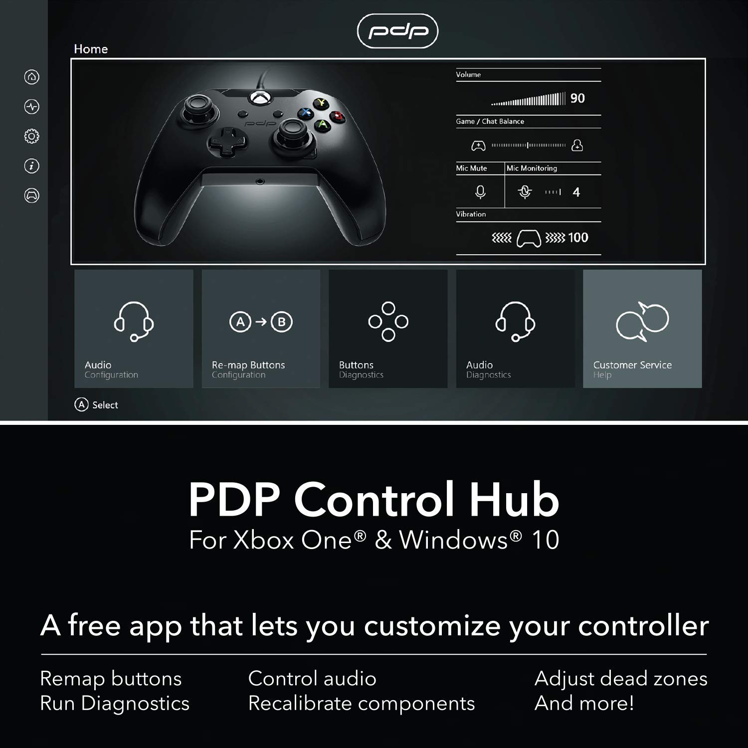 PDP Wired Controller for Xbox One - Black - Xbox One: Video Games