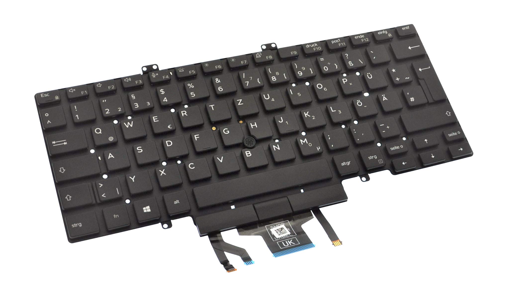 GERMAN QWERTZ Backlit Dual Point Keyboard for Latitude 5400 5401 5410 5411-7XH1W