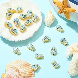 LiQunSweet 20 Pcs Enamel Marine Animal Golden Bead
