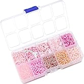 Hiswan Assorted Beads for Jewelry Making, Glass Seed Bugle Tube Beads Loose Sequins Multiple Sizes for Crafts Sewing Jewelry Making